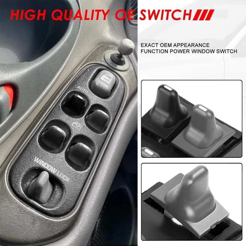 

Car Front Master Power Window Switch Driver Left for Pontiac Grand Am Sedan 1996-2005 22588178 22624807