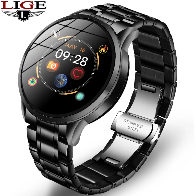 LIGE Смарт часы для мужчин фитнес трекер Ip67 водонепроницаемые кровяное давление