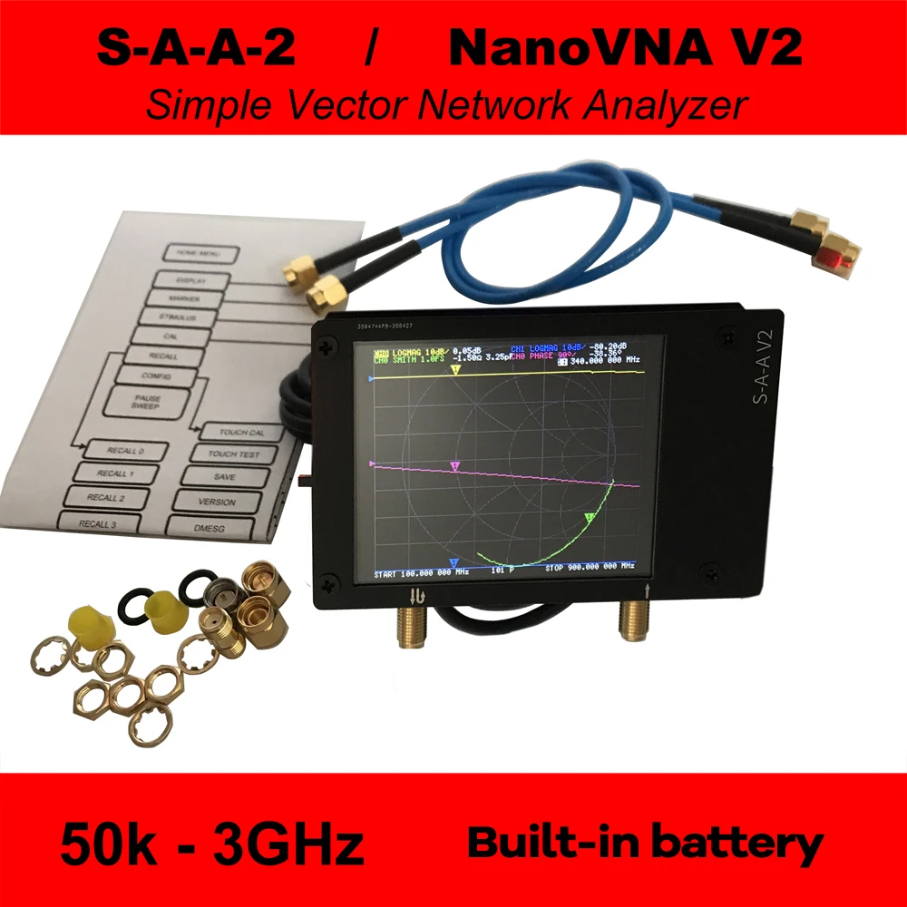 

50KHz-3GHz 3G Vector Network Analyzer S-A-A-2 NanoVNA V2 Antenna Analyzer Shortwave HF VHF UHF with Housing NanoVNA Set