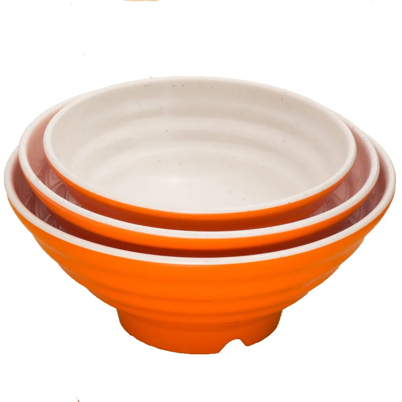 Меламиновая меламиновая оранжевая белая двухцветная миска со вкусом рамен с
