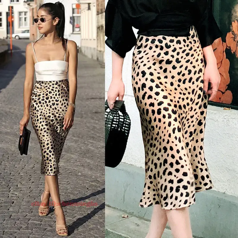 

2021 European and American new product fashion all-match explosive leopard print skirt