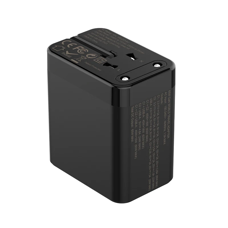 Адаптер питания с 3 портами USB C 65 Вт вилкой Стандарта США ЕС Австралии