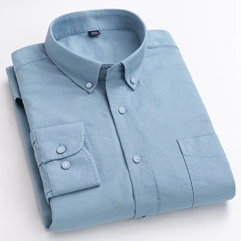 Spring Autumn men's long sleeve shirts cotton Solid color quality Brand casual fashion social Dress Shirts Business shirt men
