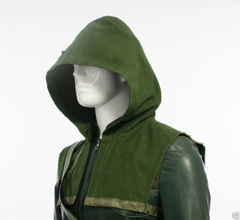 Зеленая Стрела Оливер Королева Косплей Костюм накидка капюшон только Бесплатная