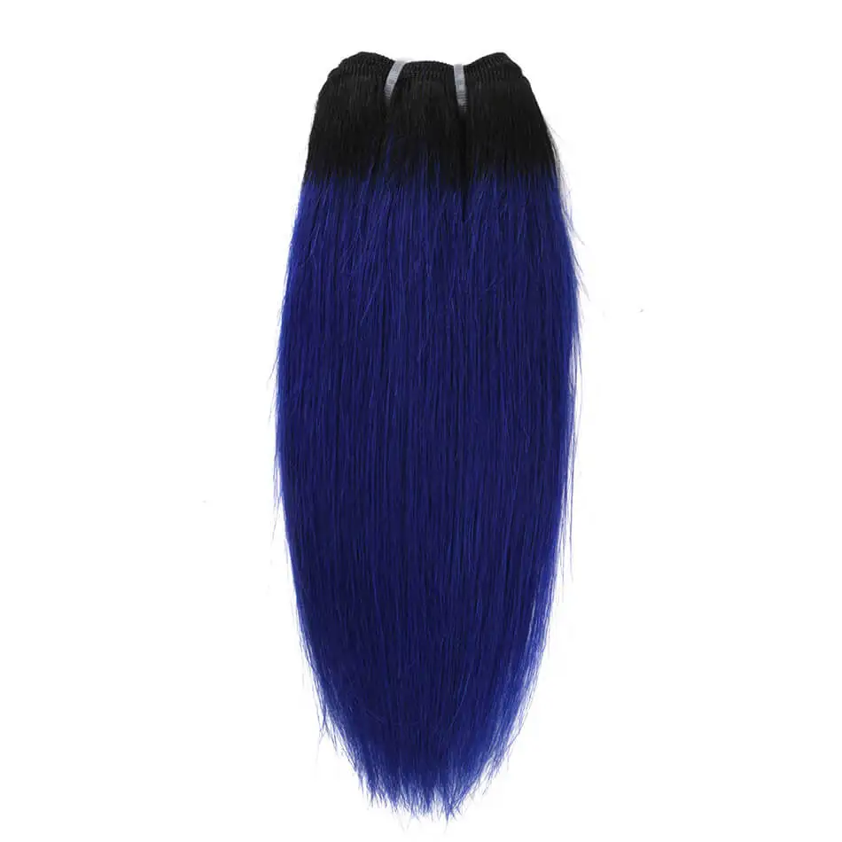 Красота на линии 8 дюймов Синтетические волосы ткать Омбре два тона пряди волос