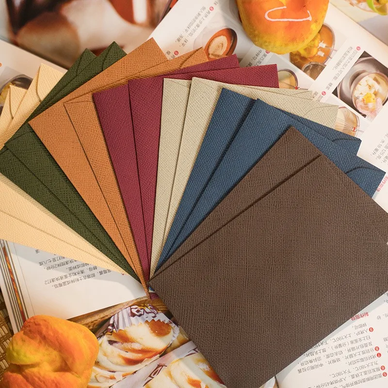 

50packs Wholesale Window Envelope Crafts Linen Textured Triangle Window Classical color Blank Wedding Invitation letter 7X10.5cm