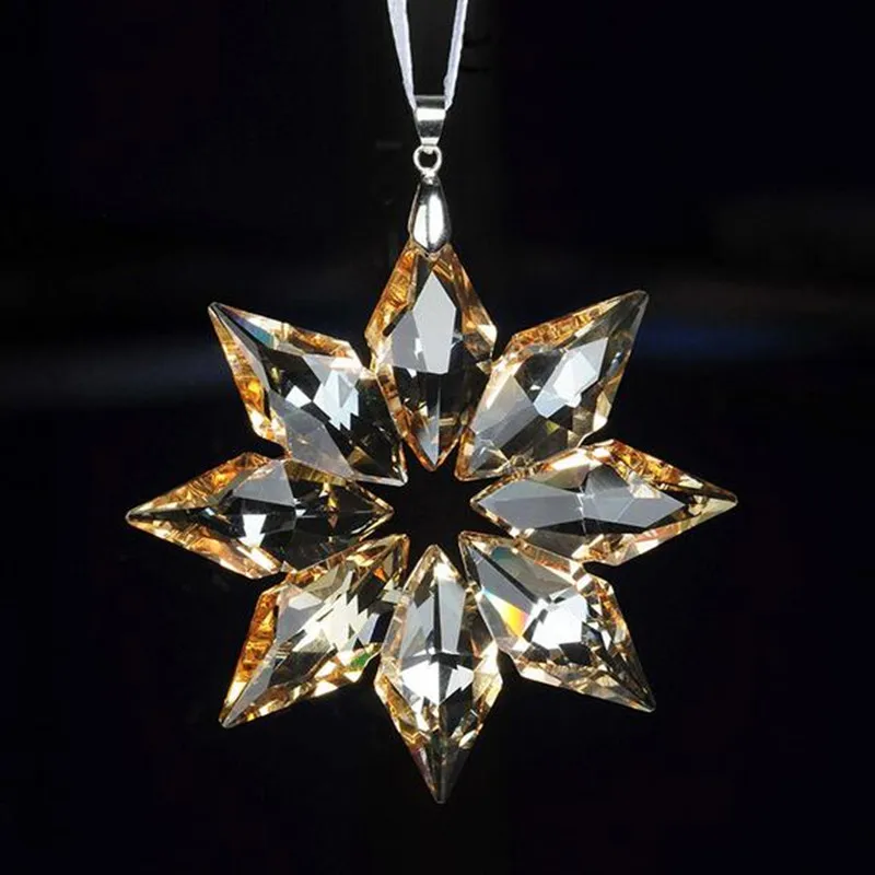 3 5-дюймовые подвесные стеклянные подвески в виде рождественской снежинки цвета