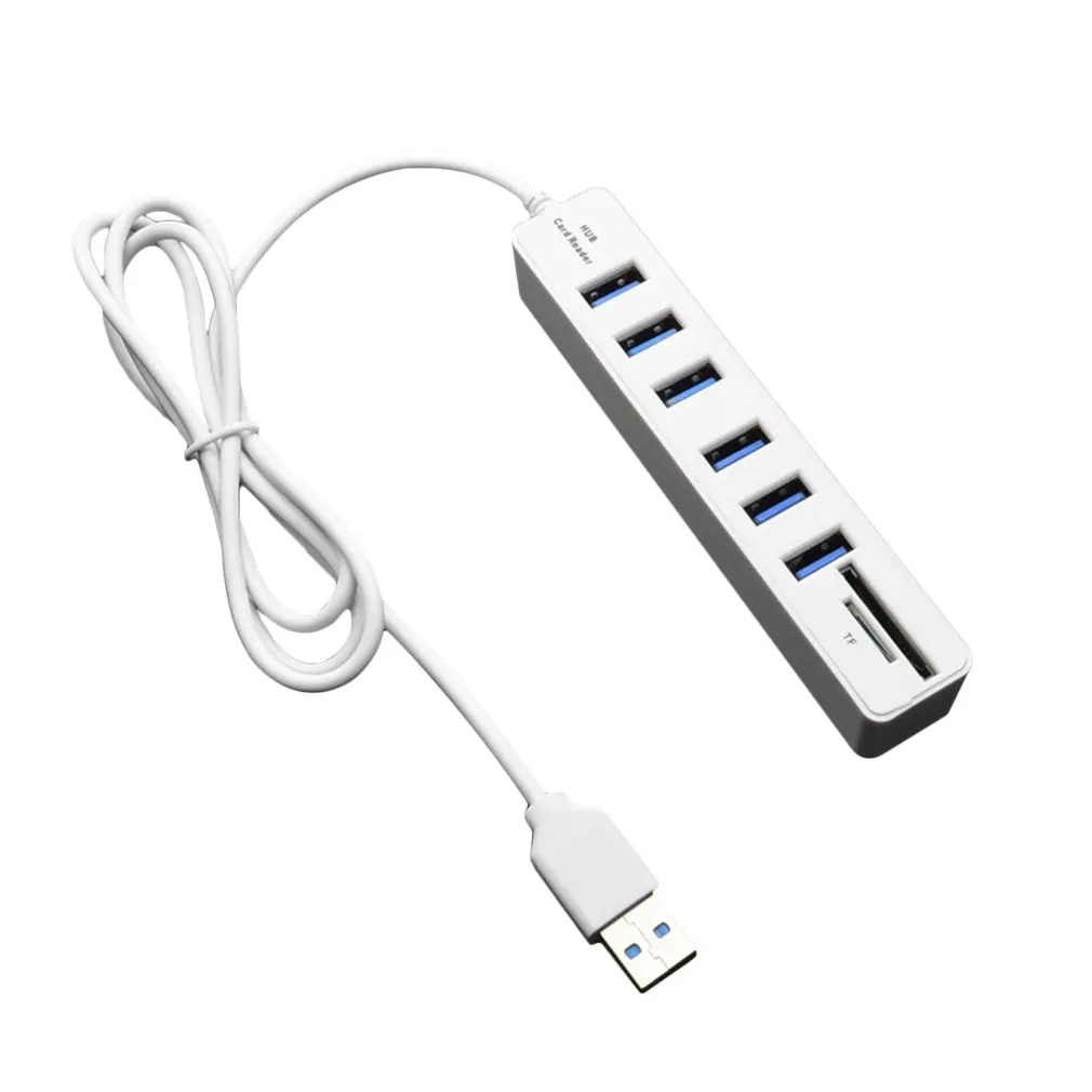 USB 2 0 концентратор 6 портов высокоскоростной 480 Мбит/с TF/SD кардридер разветвитель