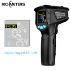 Цифровой инфракрасный термометр RICHMETERS 550PRO, лазерный термометр, пирометр с высокимнизким сигналом тревоги