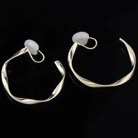 no pierced circle earrings ear studs spiral earrings 925 silver needle simple cold wind ear clip fashionable simple generous