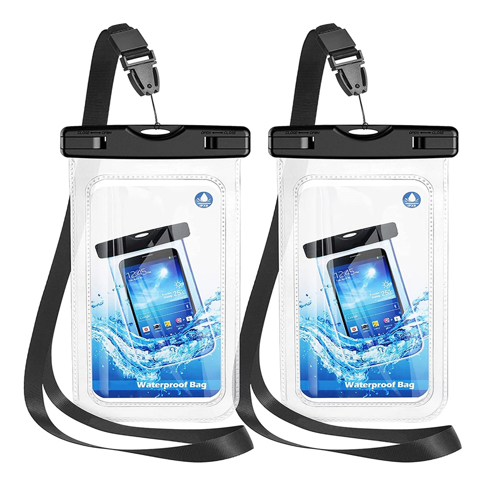 

Waterproof Phone Case 2pcs Transparent Phone Pouch Dry Bag Protective Bag Universal Oil-Proof Phone Bag Outdoor Swimming Sports