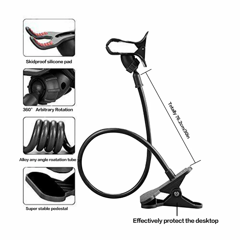 

Universal Phone Holder Flexible 360 Clip Mobile Cell Phone Holder Lazy Bed Desktop Bracket Mount Stand Stand Base bracket