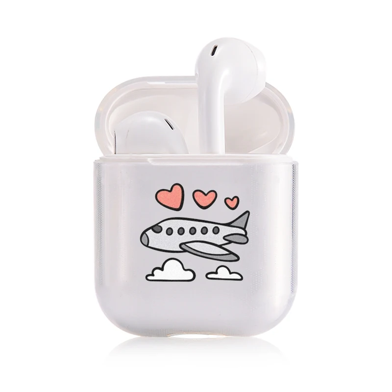 Мягкий силиконовый милый Чехол Air Pods для Apple airpods чехол роскошный Мультфильм Путешествие самолет гей Airpods чехол в наушниках аксессуары