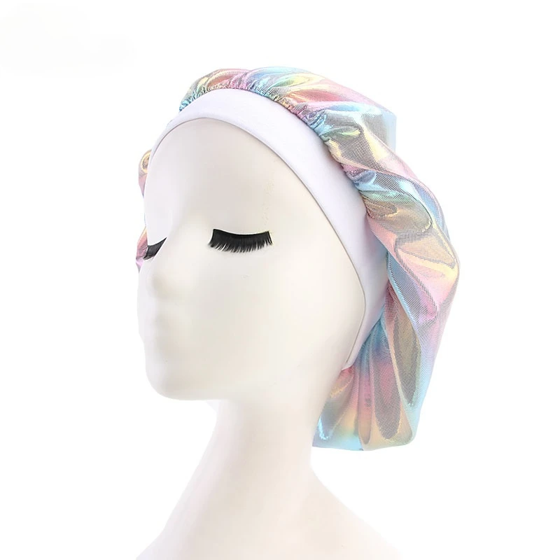 

New laser high elastic night cap hair care cap dome shower cap perm cap chemotherapy cap shower cap sleeping hair hat