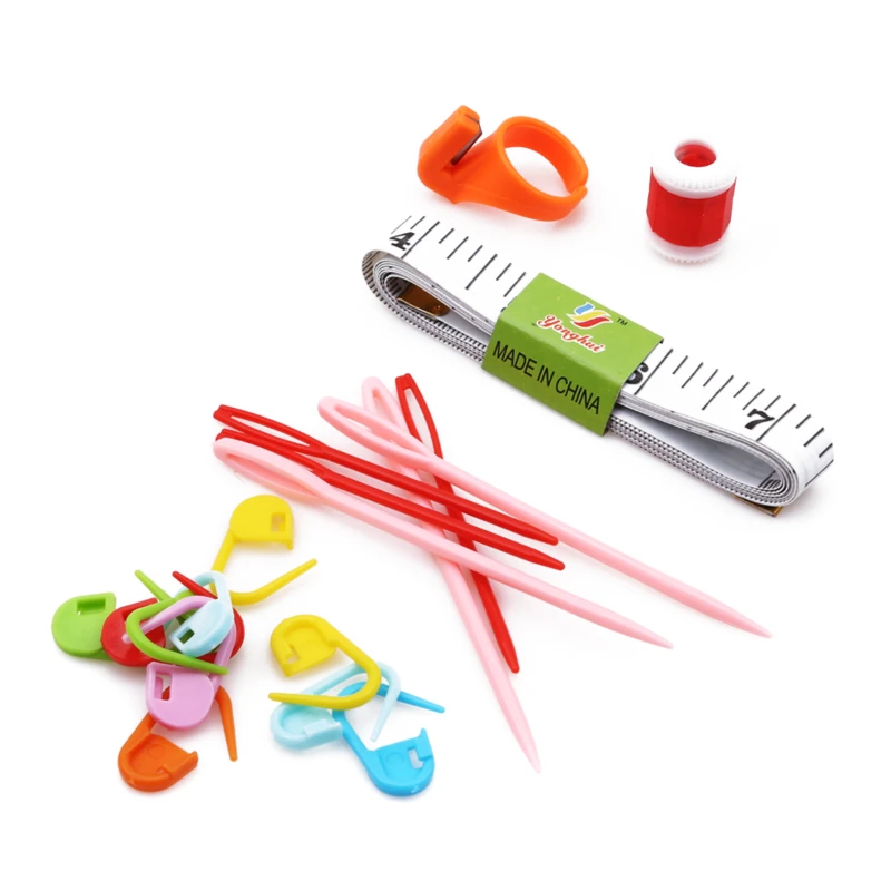 Heigh Quality Crochet Set Leather Case Tpr Soft Handle With Knitting Tool Accessories 31Pcs/Set | Дом и сад
