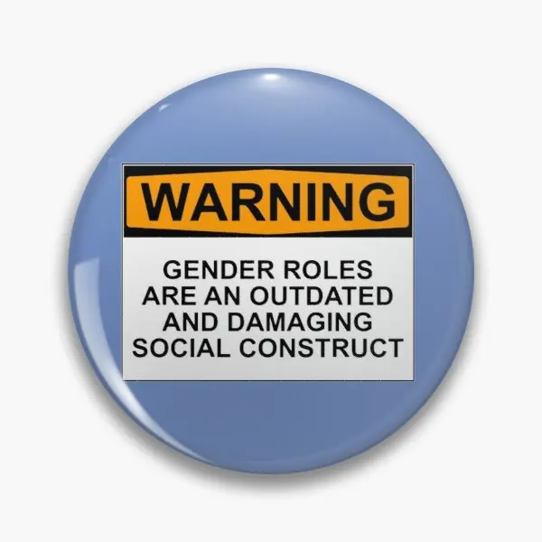 

WARNING GENDER ROLES ARE AN OUTDATED AN tin Soft Enamel Pin Funny Women Badge Jewelry Cute Metal Brooch Gift Decor Hat Fashion