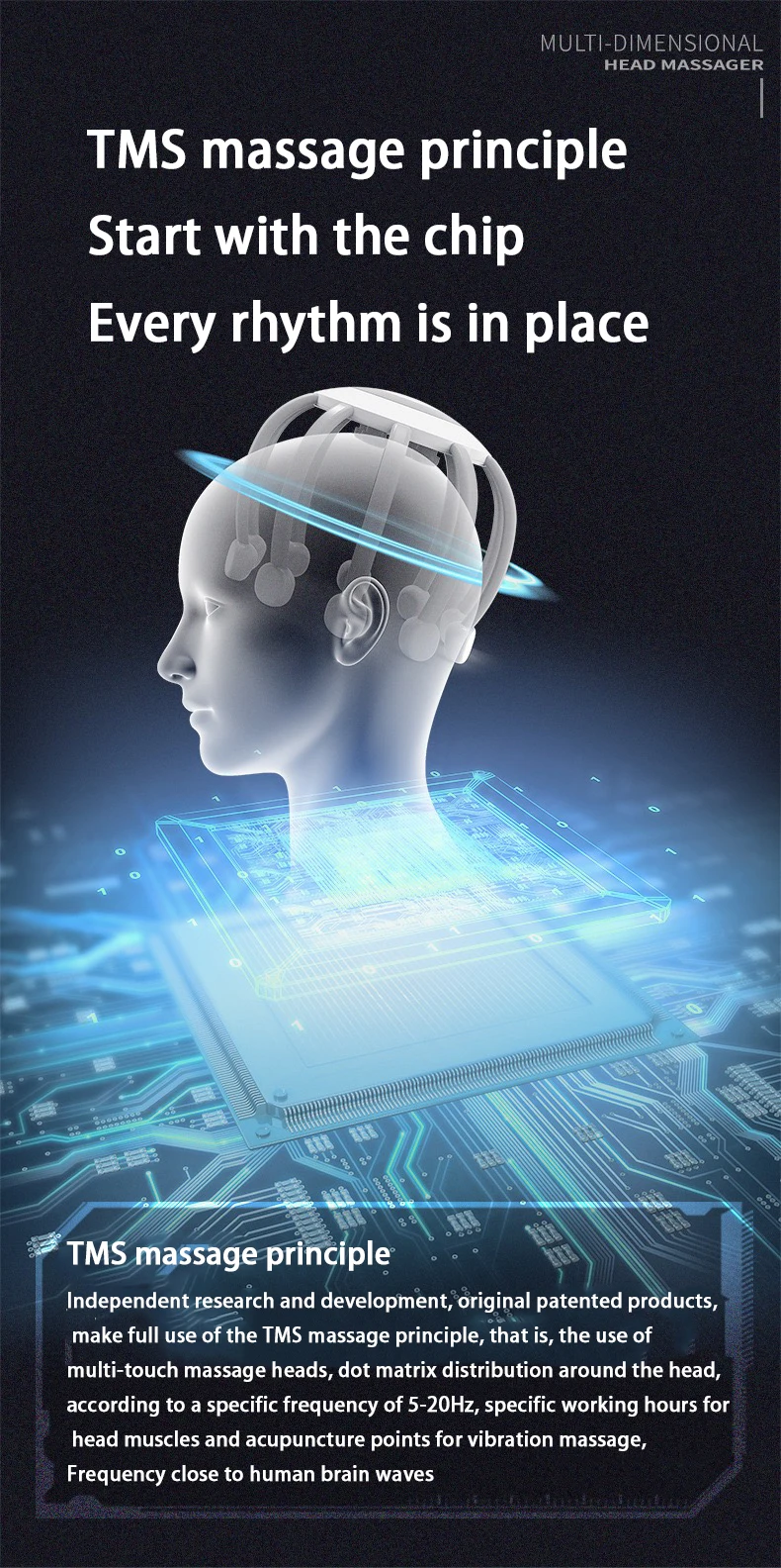 Электрический массажер расслабляет кожу головы способствует кровообращению