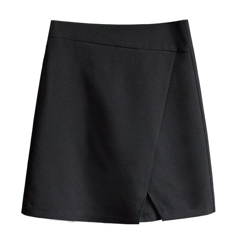 

female model of the new 2019 summer a word skirt of tall waist before the split a word han edition short skirt thin