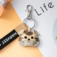 jaeeyin 2021 trendy jewelry cream genuine leather small tiger cute key chain hand made accessory gifts for children men unisex