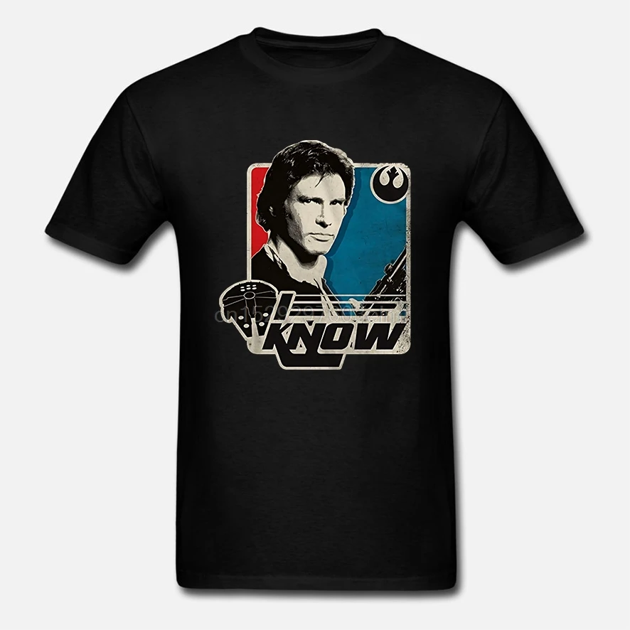 Han Solo I Know Princess Leia Millennium Falcon Забавный юморный каламбур Мужская футболка с графикой