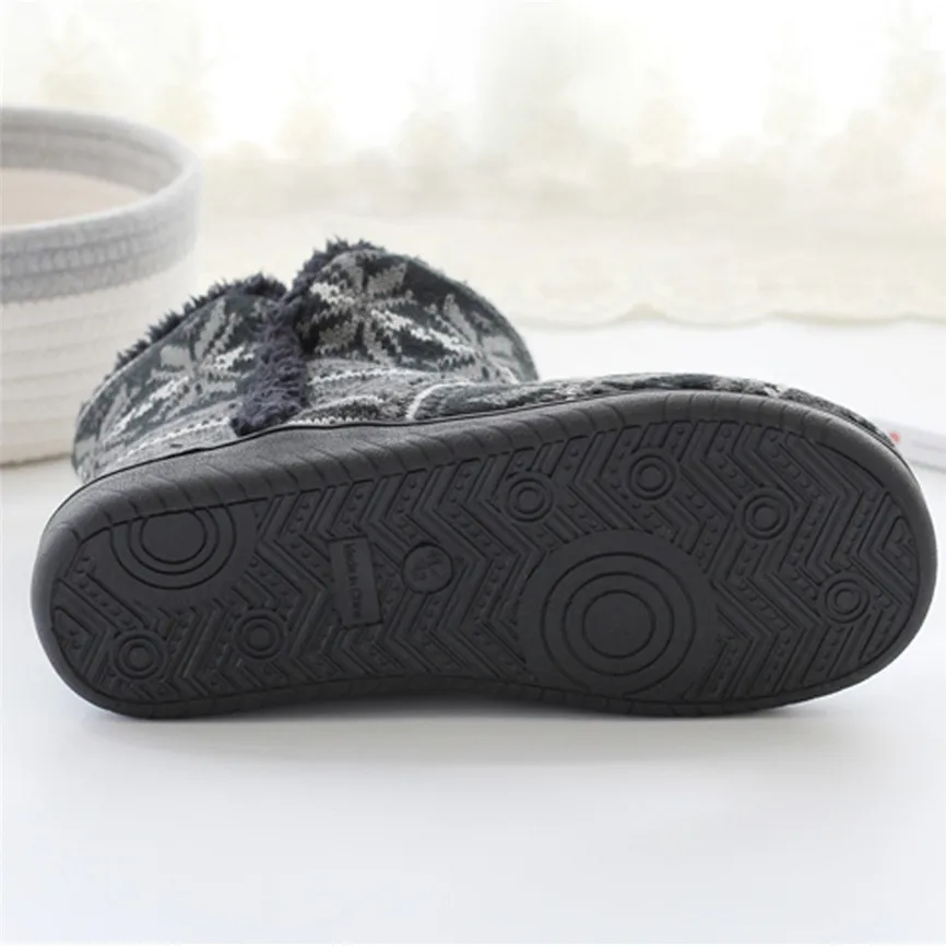 Женские ботинки из хлопка Нескользящие зимние модели для пар домашние мягкие