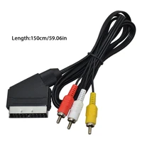 1pc cable 1 8m6feet nes rgb line scart to 3 rca video cables for nes for fc xxuc high quality gaming accessories