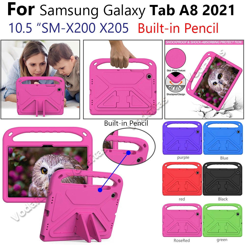 

Kids Safe EVA Case for Samsung Galaxy Tab Tab A8 2021 Handle Stand Cover for Galaxy Tab A8 10.5 2021 SM-X200 X205 Tablet Funda