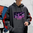 Толстовка Мужскаяженская с капюшоном, Свитшот в стиле японского аниме, Свитшот в стиле Харадзюку С Рисунком кошачий глаз и манга, готический осенний пуловер, модная одежда унисекс с длинным рукавом