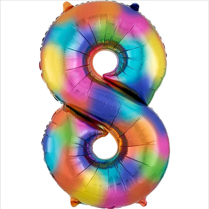 1/3 шт. Новый 40-дюймовый большой цифровой алюминиевый пленочный шар радужного