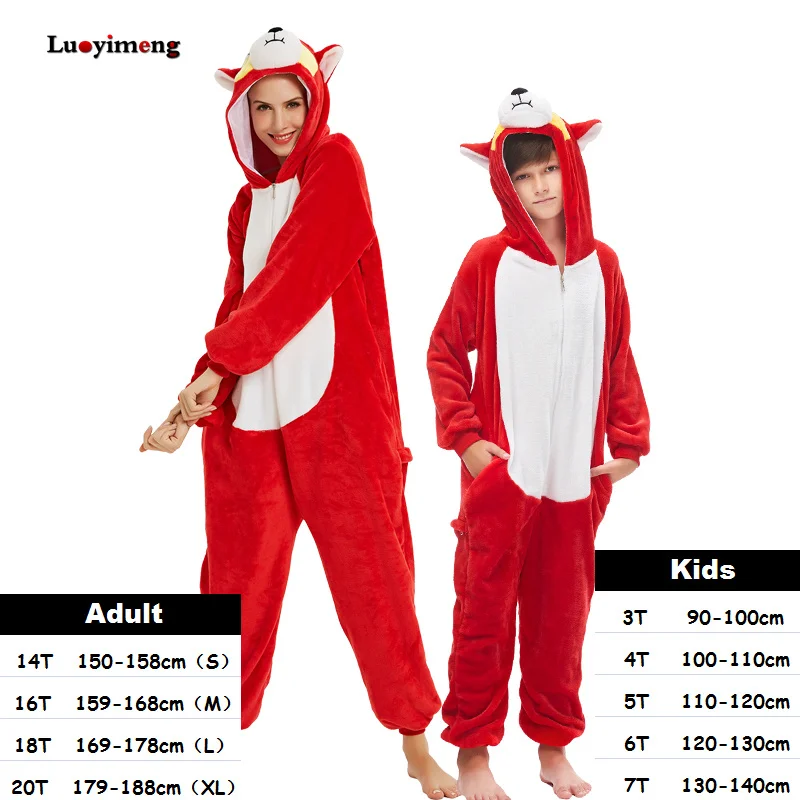 Зимние пижамы с животными пижама единорогом Детская Пижама кигуруми фланелевые