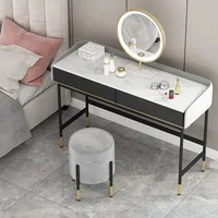 Nordic Light Luxury Dresser Small Bedroom Simple Bedside Makeup Table and Chair Online Celebrity Ins Rock Plate Home Furniture