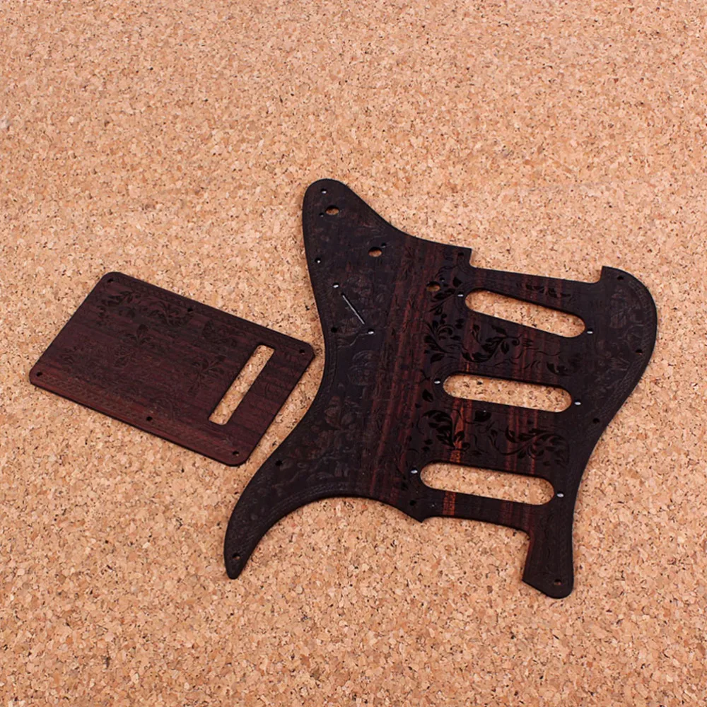 

Durable Guitar Pickguard with Rear Cover Rosewood Scratch Plate Guitar Accessory