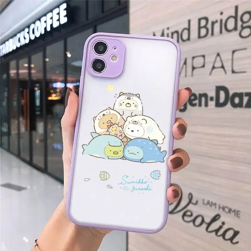 

sumikko gurashi cute cartoon Phone Case matte transparent For iphone 7 8 11 12 plus mini x xs xr pro max cover