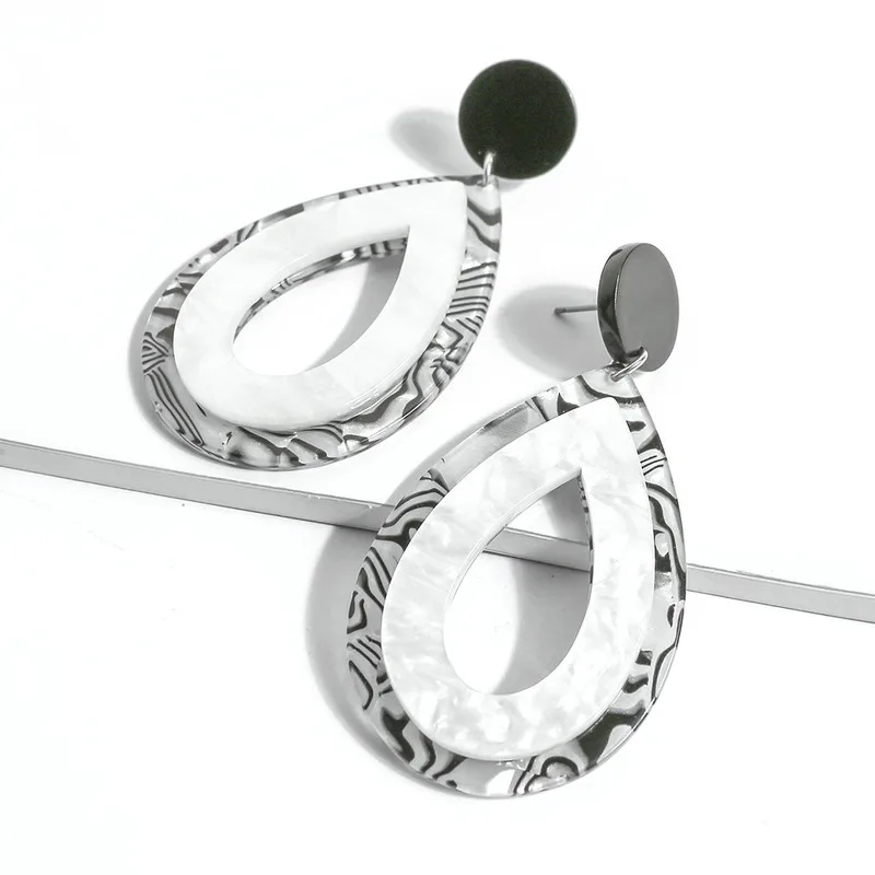 Модные Акриловые серьги с каплевидными цветными блоками из смолы Весна Лето