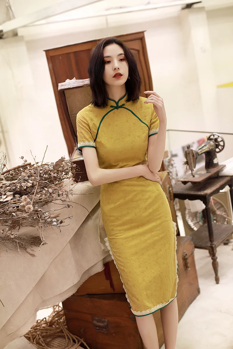 Китайское платье свадебное кружевное традиционное платье для женщин cheongsam китайский стиль длинное qipao с вырезами кружевное вечернее платье