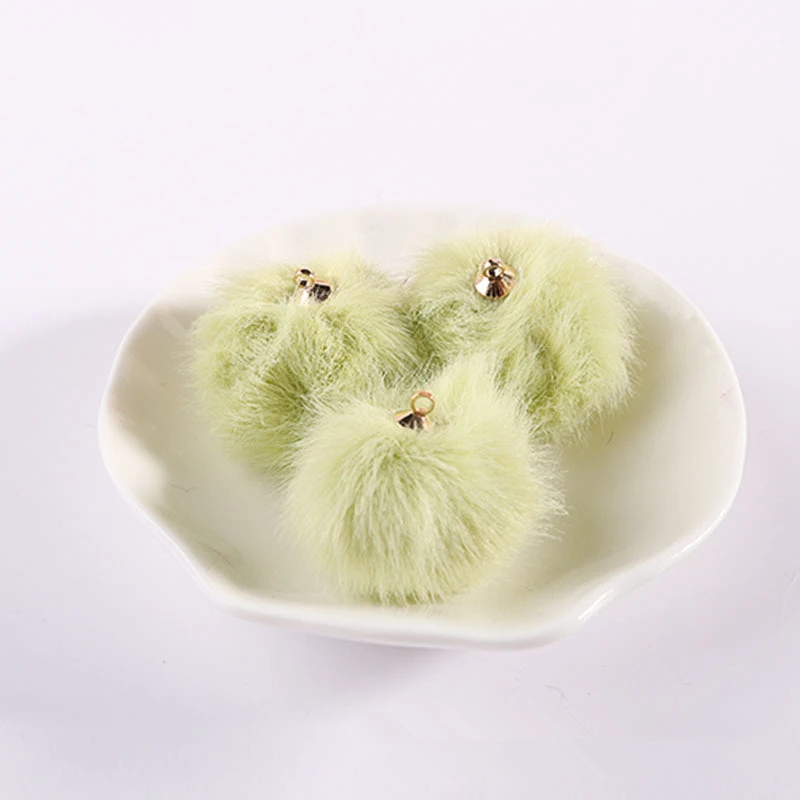 

2.5cm Mulit imitation ermine pendant band metal buckle craft DIY soft Pom Poms ring key chain car handcrafted decorative accesso