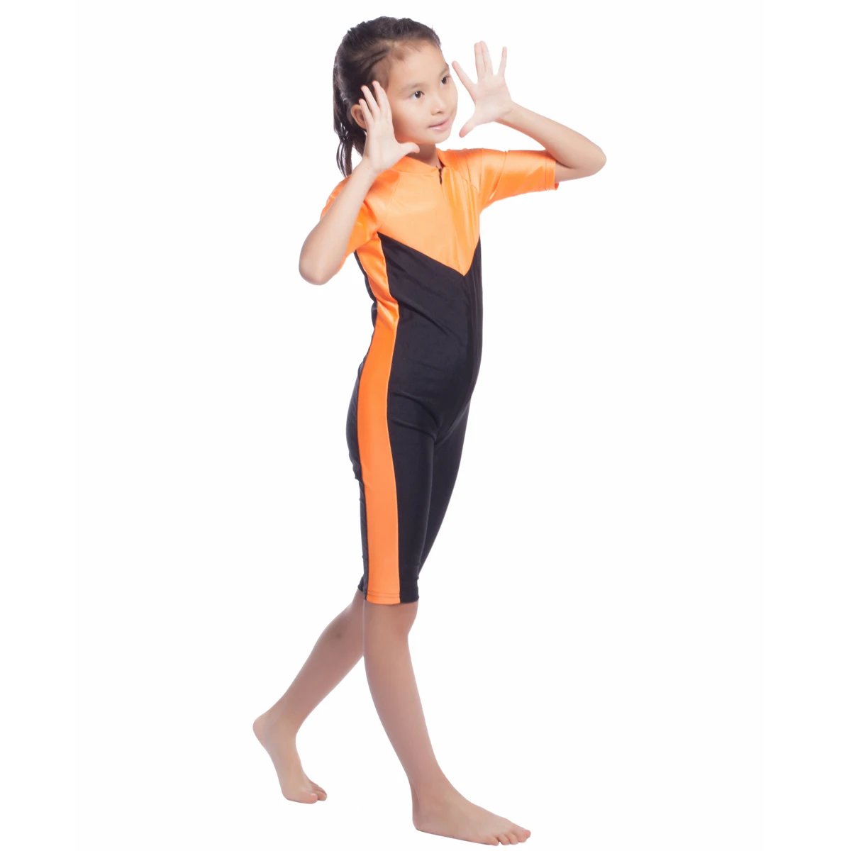 Сплошной Мусульманский купальник с рукавом до локтя для девочек | Спорт и