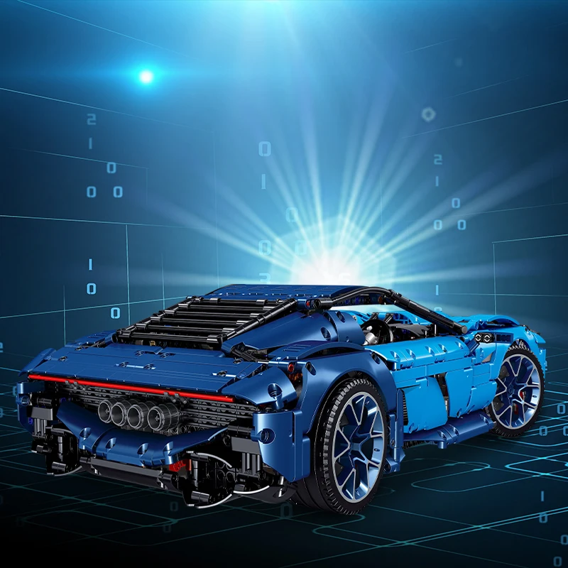 city technical mini super sports car model moc building blocks famous bugatti racing vehicle bricks educate toys for children free global shipping