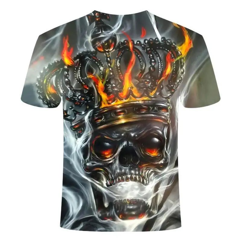 

Black T Shirt 3d Skull King Summer Horror Tshirt Men Summer Tops Tees High Quality Short Sleeve Mens Hip Hop Shirts Homme Clothe