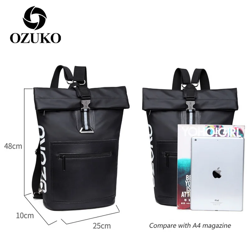

OZUKO Male Backpack Large Capacity Student Backpacks School Bags for Teenage Man Light Shoulder Bags for Ladies Travel Bagpack
