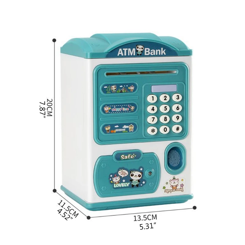 

Password Piggy Bank Smart Cartoon Creative Children Cute Music Light Fingerprint Unlock Automatic Roll Money Piggy Bank To