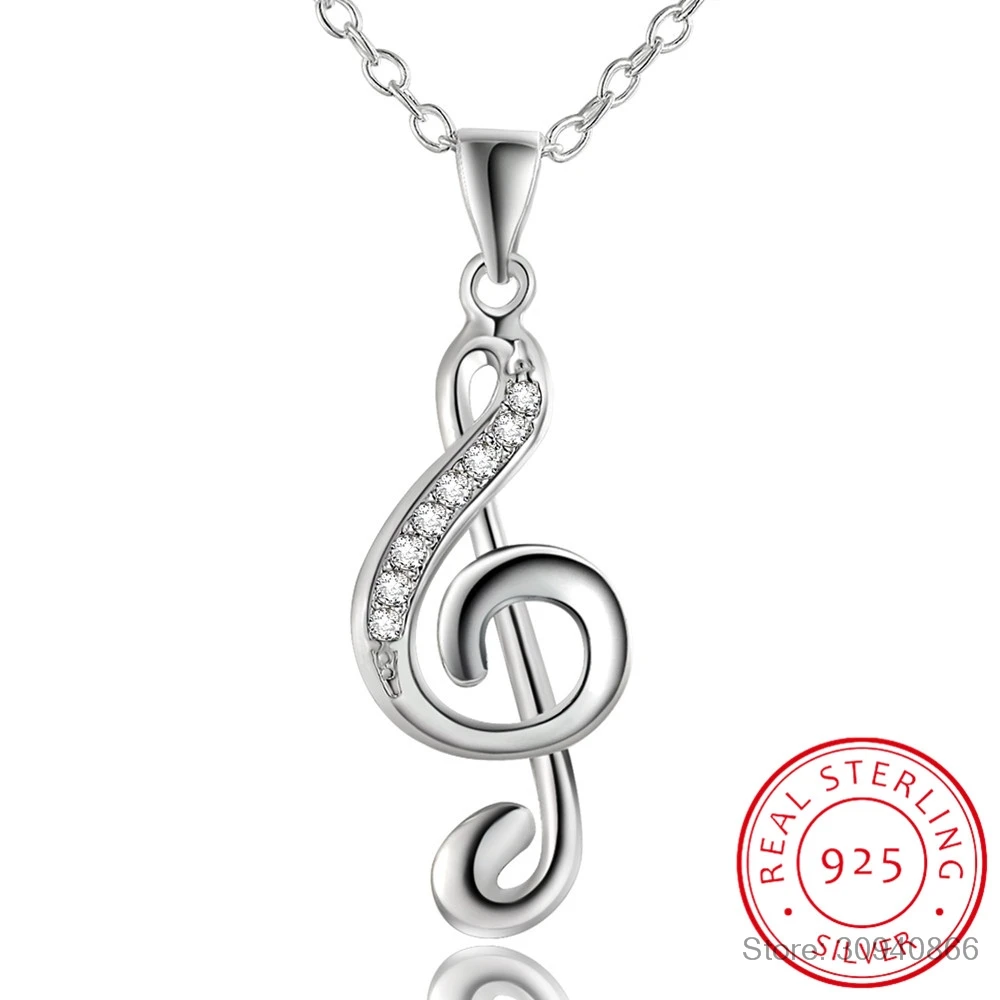 Женское ожерелье с подвеской в виде музыкального ритма серебро 925 пробы|Ожерелья|
