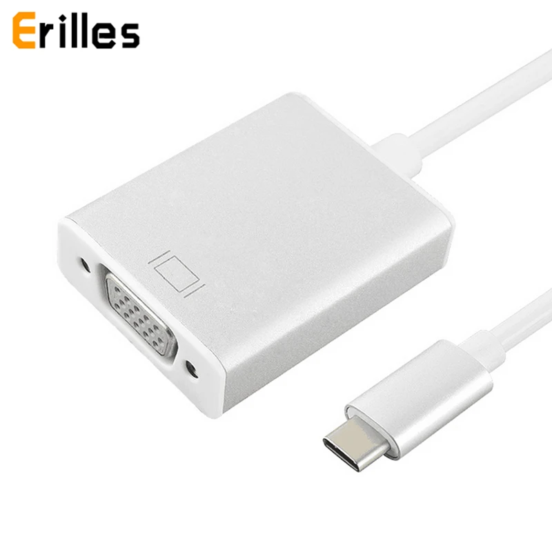 Usb type C 3 0 Мужской к VGA 1080P Женский адаптер конвертер корпус из алюминиевого сплава