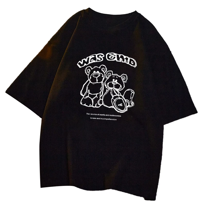 

Cotton Big Yards Women's Cartoon Printed Letter Top 2021 Simple Short-sleeved Women's T-shirt M-5XL