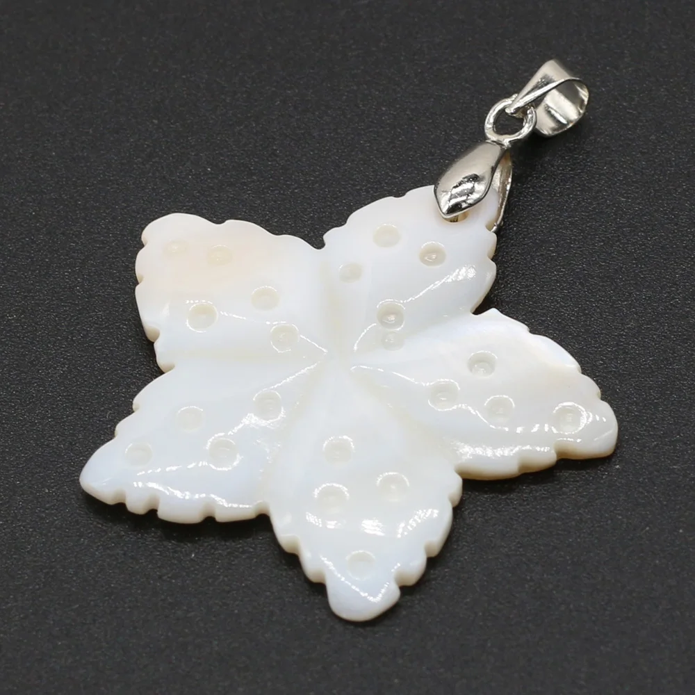 

Natural White Shell Pendant Charms Five-pointed Star Shell Pendant for Women Making DIY Jewelry Accessories Gift 33x33mm