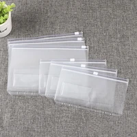 new design 10pcs pvc zipper storage bag transparent a5a6 loose leaf planner pockets organizer inner core school office supplies