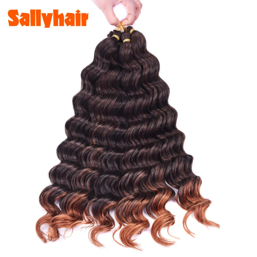 Sallyhair вязанные крючком косички глубокая волна твист наращивание волос