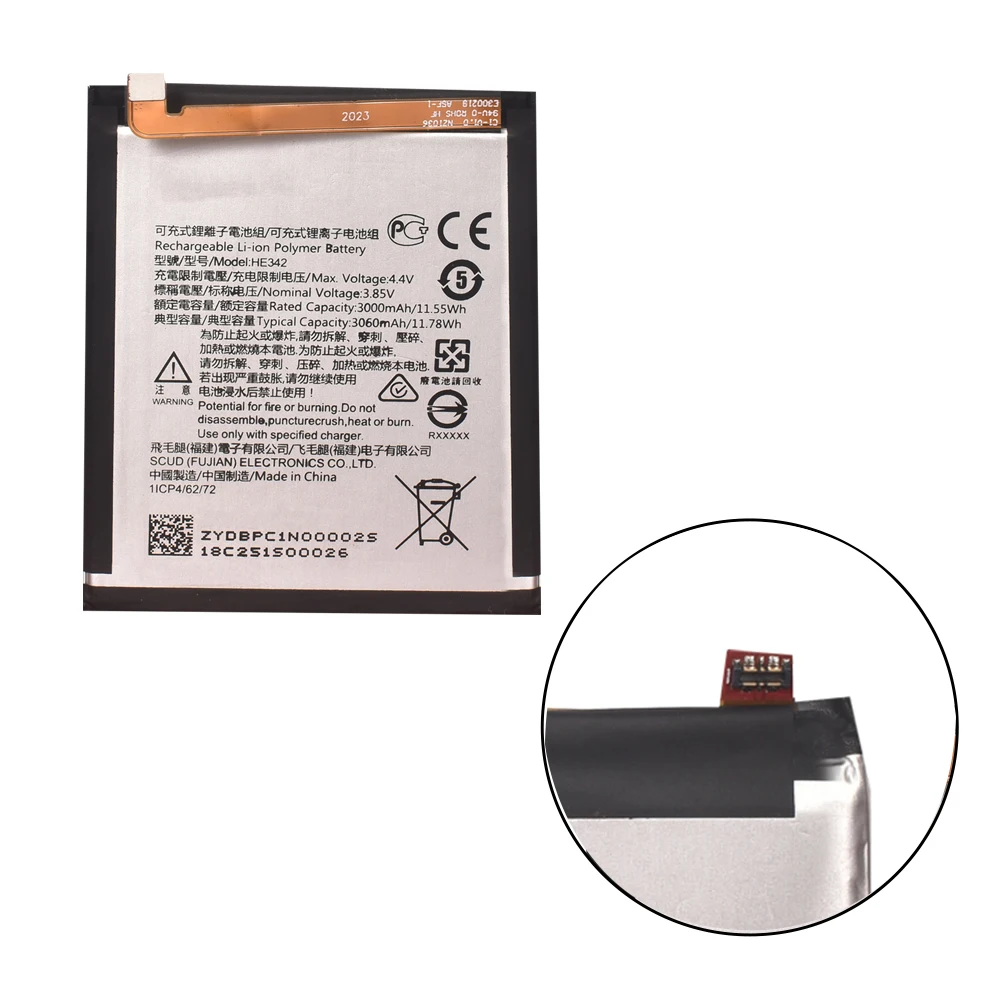 

100% New Original HE342 3000mAh Battery HE 342 for Nokia X6 / 5.1 Plus / 6.1 Plus 2018 TA-1099 X5 TA-1109 + Tool Kits