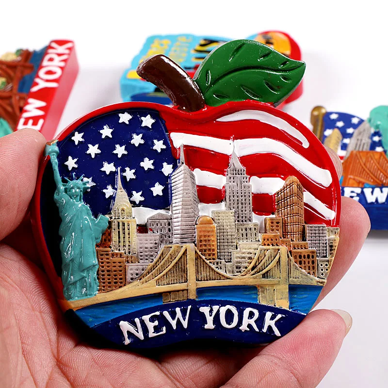 Американский сувенир из США 3D магнитный холодильник мир сувенирные магниты на