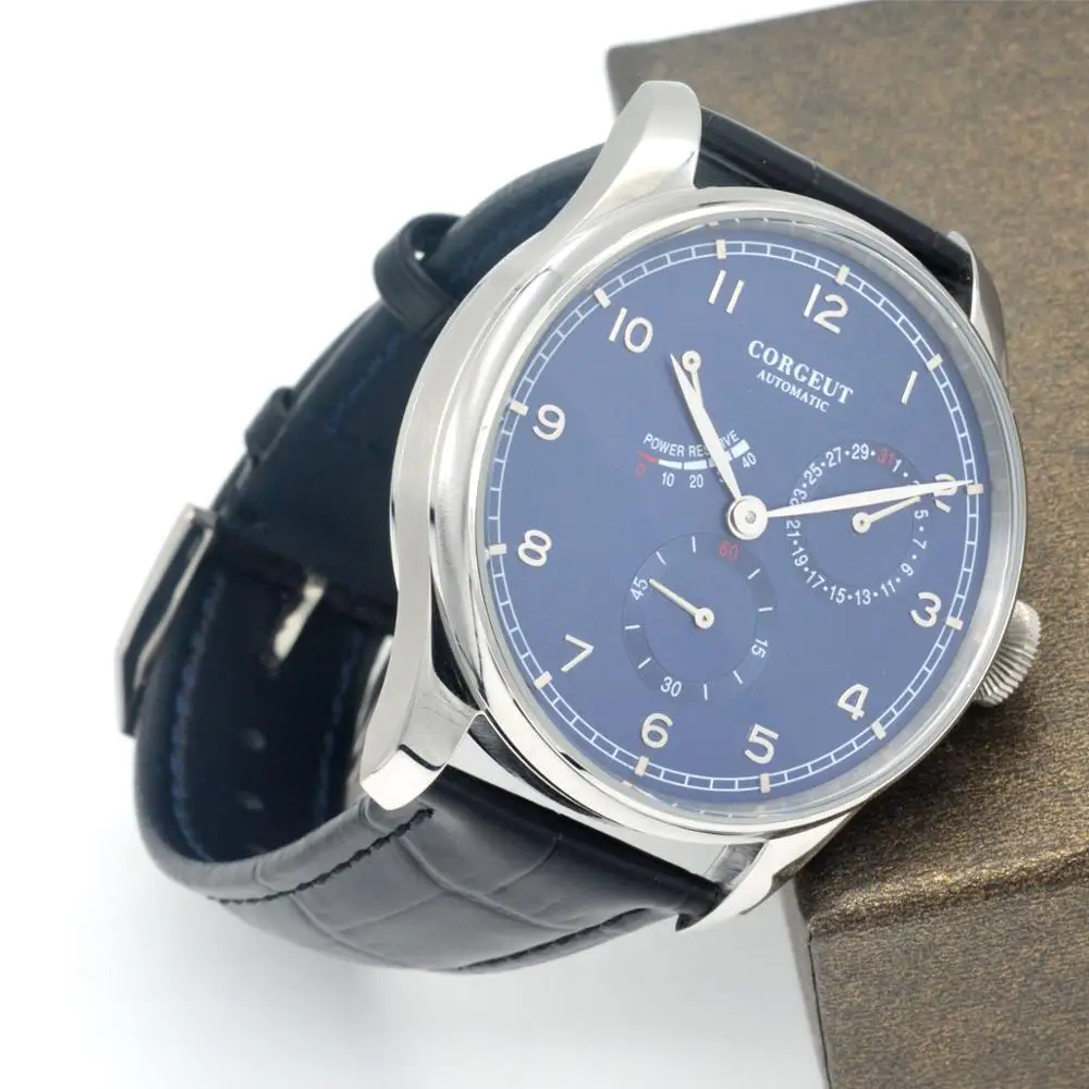 Corgeut новые часы 42 мм синий циферблат Мужские Чайка автоматические механические